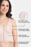 Zivame Double Layered Non Wired 3/4Th Coverage Bra Top With Removable Cookies - Peach Whip — thumbnail 5